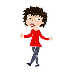 cartoon woman with no worries