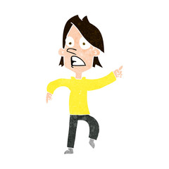 cartoon worried man pointing