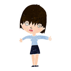 cartoon curious woman