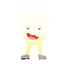 cartoon tooth looking smug