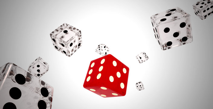 Dados cayendo, suerte, azar, destino