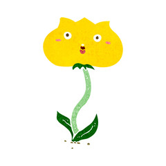 cartoon shocked flower