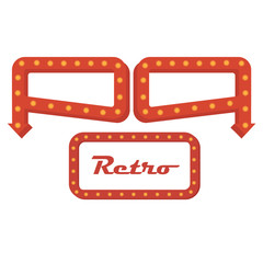 vector illustration of vintage neon. retro light sign, banner.