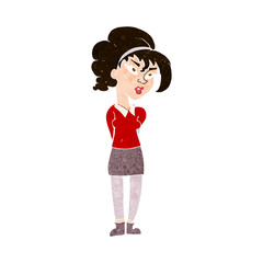 cartoon pretty girl tilting head