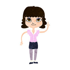 cartoon woman with idea