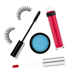 Cosmetics set isolated on white background