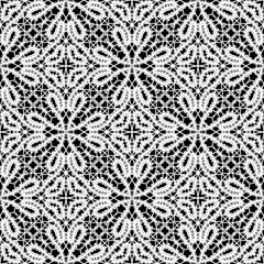 Black and white ornament, tatting lace texture, seamless pattern