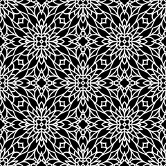 Black and white ornament, lace texture, seamless pattern