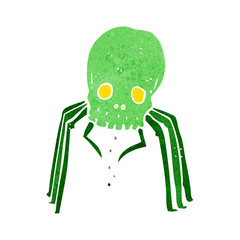 cartoon spooky skull spider