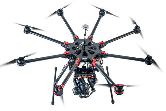 octocopter drone with digital camera