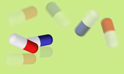 Pills on a bright background
