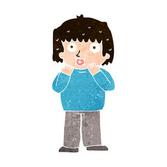 cartoon worried boy