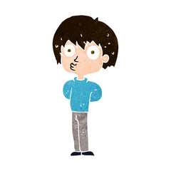 cartoon impressed boy