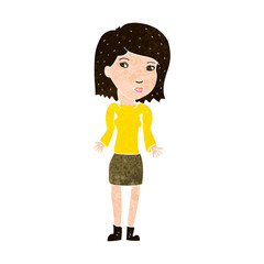 cartoon woman shrugging shoulders