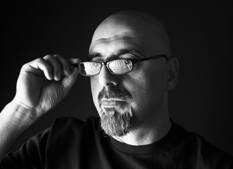 Man portrait on black background