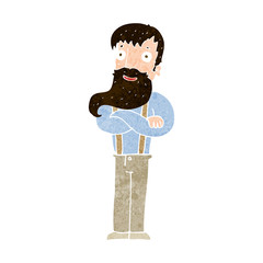 cartoon bearded hipster man