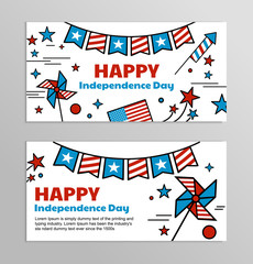 Vector banners for American Independence Day.