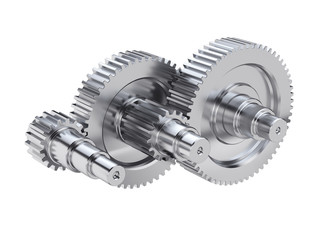 Steel gear wheels technical mechanical illustration