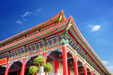 chinese temple with blue sky