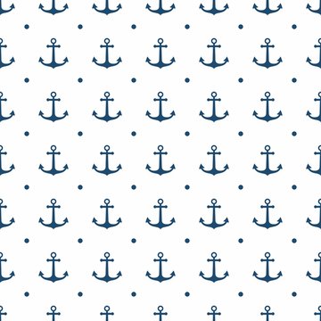 Hipster pattern seamless background with anchor