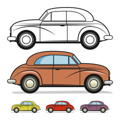 Classic car, vector