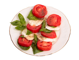 Mozzarella with tomatoes and basil