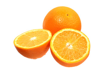 Fototapeta na wymiar Full orange fruit and segments