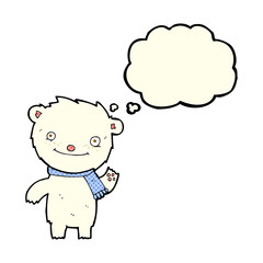 cartoon cute polar bear with thought bubble