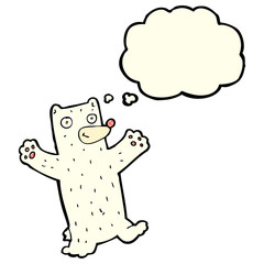 cartoon polar bear with thought bubble