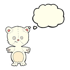cartoon happy polar bear with thought bubble
