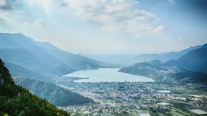 Mountaintop View over an Alpine Lake