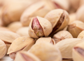 pistachios as a background. close