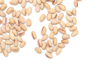pistachios on a white background. close