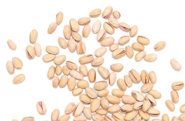 pistachios on a white background. close