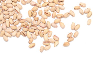 pistachios on a white background. close