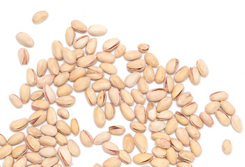 pistachios on a white background. close