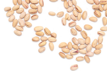 pistachios on a white background. close