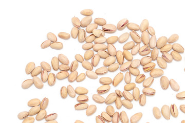 pistachios on a white background. close