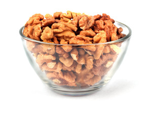 Walnuts in glass plate