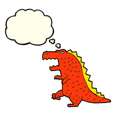 cartoon dinosaur with thought bubble