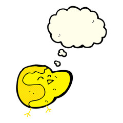 cartoon bird with thought bubble