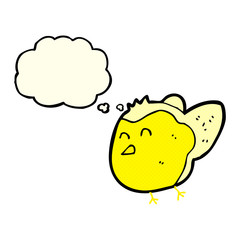 cartoon bird with thought bubble