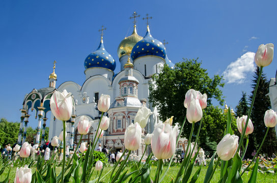 The Trinity Lavra of St. Sergius in Sergiyev Posad (Moscow region) - the most important Russian monastery of the Russian Orthodox Church