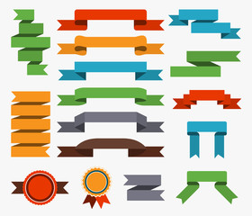 Set of retro ribbons. Vector illustration.