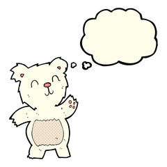 cartoon polar bear with thought bubble