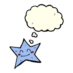 cartoon star character with thought bubble