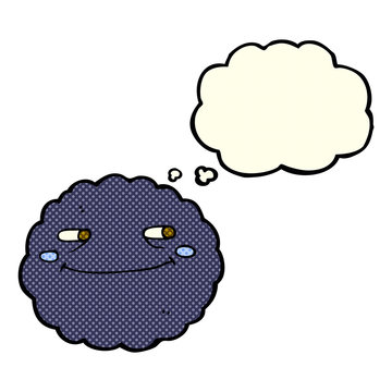 recommend clip art: cartoon happy rain cloud with thought bubble