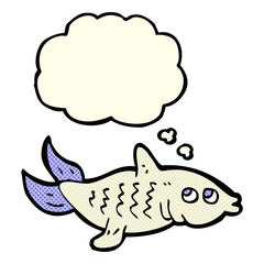 cartoon fish with thought bubble