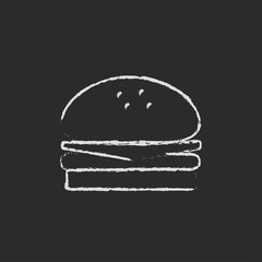 Hamburger icon drawn in chalk.