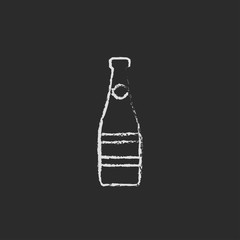 Glass bottle icon drawn in chalk.
